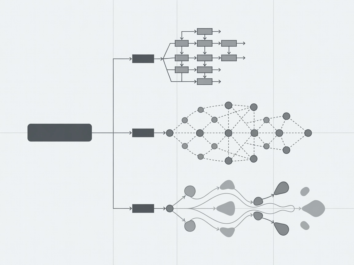 Decision diagram comparing a business task with rules, search and generative AI approaches